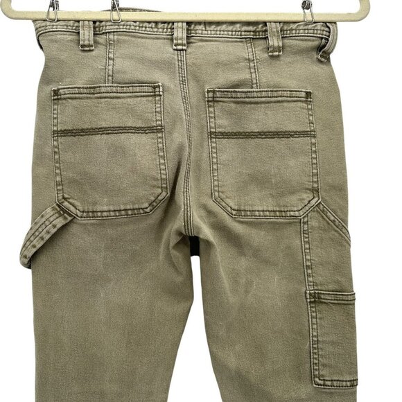 Free People We The Free Button Fly Green Denim Cropped Jeans Womens 24 - Picture 5 of 10